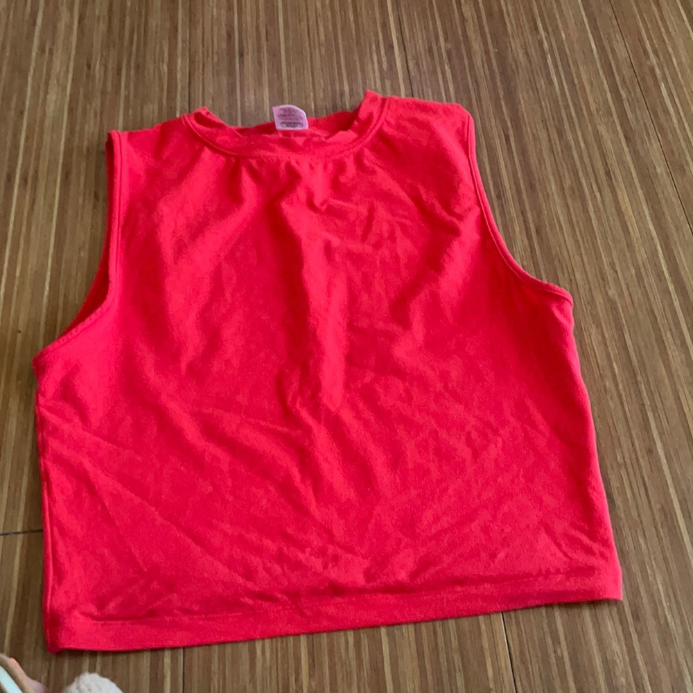 Alphabets red crop tank